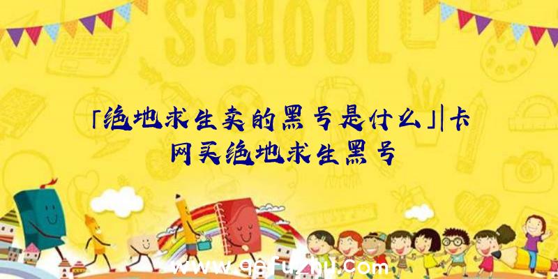 「绝地求生卖的黑号是什么」|卡网买绝地求生黑号